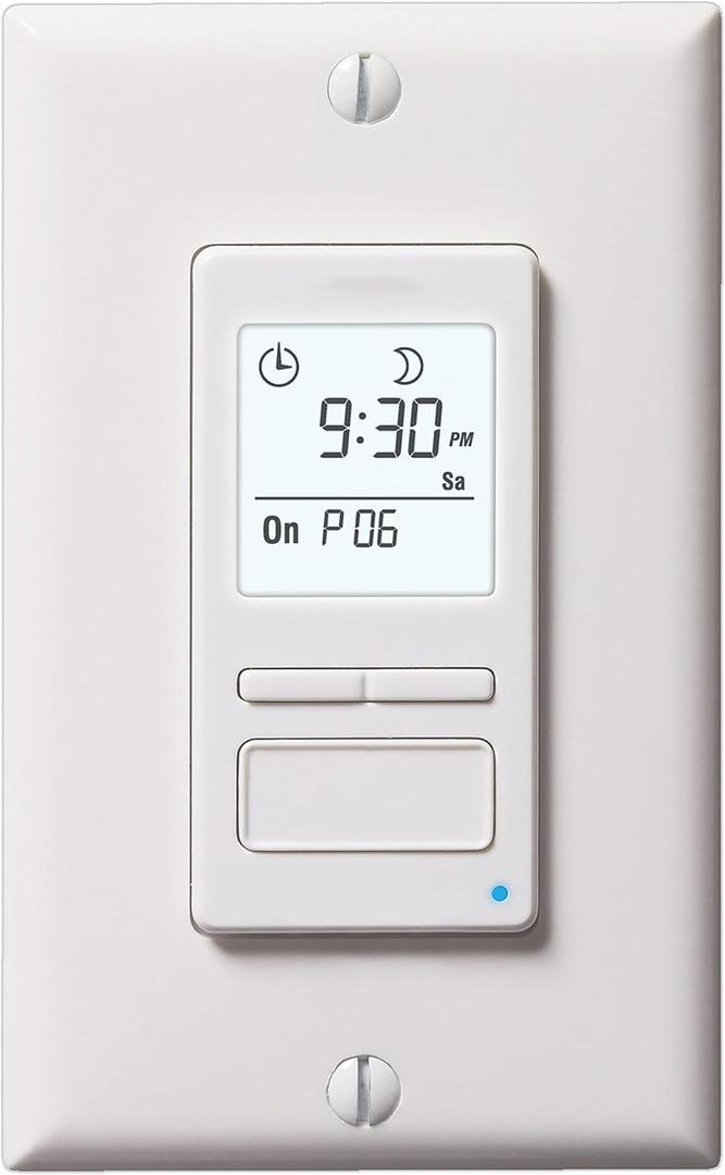 Honeywell Home RPLS740B ECONOswitch 7-Day Solar Programmable Switch, Lights and Motors, Indoor and Outdoor, Energy Saving, White