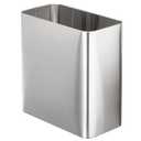 mDesign Stainless Steel Slim Rectangular Modern Metal 2.6 Gallon/10 Liter Trash Can Wastebasket, Garbage Container Bin for Bathroom, Bedroom, Kitchen, Home Office; Holds Waste, Recycling - Chrome (Brushed)