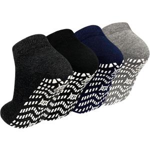 ZAKASA Non-Slip Grip Socks for Men: Non Skid Grippy Socks Anti Slip Gripper for Elderly Hospital Yoga Pilates (13-15, Mixed Colors-4pack)