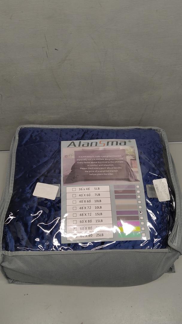 ALANSMA Weighted Blanket Luxury Velvet Blue, 60'x80' 20LB