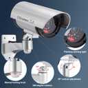 FITNATE Fake Camera, Dummy Camera CCTV Surveillance System with LED Red Flashing Light with 4 Safety Warning Stickers, Fake Security Camera for Outdoor & Indoor Use (4 Packs, Silver)