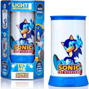 Wow Stuff! Light Revealers Lamp - Sonic The Hedgehog - 7.5" Night Light, 360 Image Scene & Character Reveal, Auto-Off, Illuminating Kids Room Decor