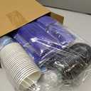 350 Pcs Dark Blue Plastic Plates For Party, Dark Blue Disposable Plates Set, 50 Of Each 9" Dinner Plate Set, 7" Dessert Plate, Cups, Napkins & Cutlery Plastic Dinnerware Exquisite