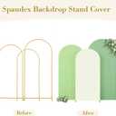 Green Arch Backdrop Cover 3 Set-8FT, 7.2FT, 6.6FT, Spandex Fitted Wedding Arch Stand Covers for Baby Shower Birthday Party Wedding Ceremony Photo Balloon Arch Stand Background Decorations