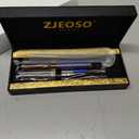 Personalized Pen | Fancy Writing Pen with Black Lacquer & Real Gold Plating | Executive Office Pen, Premium Gift Set for Men & Women | Nice Pens for Writing & Professional Use (Blue)