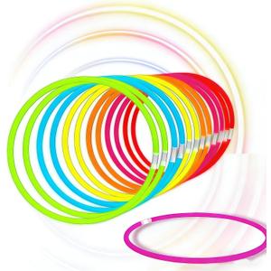 Glow Fever Glow Sticks Bulk 100ct 22'' Glow Necklaces with Connectors, Neon Light Sticks for Party Festivals Raves Concert Birthday Wedding, Multicolor