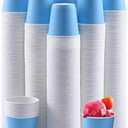 Turbo Bee 600 Pack 3 oz Disposable Paper Cups,Hot/Cold Beverage Drinking Cup,Small Blue Paper Cups for Bathroom and Mouthwash