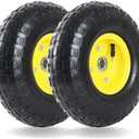 AR-PRO (2 Pack) 4.10/3.50-4 Tire and Wheel, Replacement 10-Inch Pneumatic Tire with 5/8" Bearings and 2.2" Offset Hub, Compatible with Hand Truck, Wheelbarrow, Wagon, Gorilla Carts
