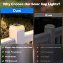 Brightever 4x4 Solar Post Cap Light 12-Pack, Fence Post Solar Lights with 3 Lighting Modes, Fits 4x4 3.5x3.5 Vinyl/Wood Posts, White Solar Powered Waterproof Deck Post Lights for Garden Patio Porch