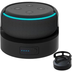 Echo Dot 3 Battery Base, Portable Dot 3rd Gen & Mini 2 Battery Base, 10400 mAh 16 Hours Work Time, Black(not including dot Speaker)