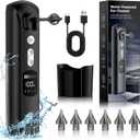 Water Ear Wax Removal Kit - Electric Ear Cleaner with LED Display, Ear Irrigation Kit Tool for Adults & Kids - Clear Wax Ear Built Up, 8 Pressure Settings & 6 Tips (Black)