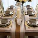 Xuhal 13 Pcs Boho Placemats and Table Runner Set Farmhouse Round/Rectangular Woven Placemats Cotton Macrame Table Runner 11.8 x 78.7 Inch Rustic Decor for Dining Kitchen Spring Tea Party