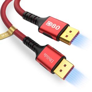 VESA Certified 80Gbps DisplayPort Cable 2.1 15FT, 8K@240Hz, 4K@540Hz 360Hz 240Hz, DP 2.1 Cable, Display Port Cord for FreeSync Gaming Monitor 5090 9070XT,S1334