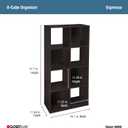 ClosetMaid Cubeicals 8 Cube Storage Shelf Organizer Bookshelf, Stackable, Vertical or Horizontal, Easy Assembly, Wood, Espresso Finish