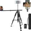 Elitehood iPhone Tripod for Overhead Video Recording [Heavy Duty & Ultra-Stable], 25in Horizontal Long Extendable Boom, 360 Rotation iPhone Tripod Stand with Remote, Vertical 71" Tall Phone Stand