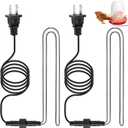 Saillong Chickens Water Heater Cord, Heated Chicken Waterer for Winter, Freeze Proof Heated Waterer for Poultry, Small Animals (Rabbits, Guinea Pigs, etc.), Prevent Water Freezing in Drinkers(2 Pack)