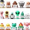 Gejoy 32 Pcs Mini Rubber You Rock Toys Set Mini Rock Figures Positive Gifts Desktop Ornaments and Decorations Inspirational Gifts for Employees, Staff, Teachers, Teams, and Friends (Novel)