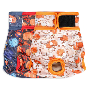 Female Dog Diapers - Premium Reusable Diapers for Doggie in Heat - Highly Absorbent Dog Diapers Female for Pet Incontinence with Adjustable Snaps Pumpkin, S