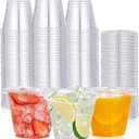 200 PACK 9 oz Clear Plastic Cups with Flat Lids