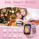 1.5 Inches Kids Smart Watch for Boys Girls, 26 Puzzle Games, Smartwatch with Camera, Pedometer, Video Voice Music Player Learning Card, Birthday Gift for 3-12 Years Children (Pink)