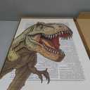Ovczax 3 Pieces Dinosaur Canvas Wall Art - Tyrannosaurus Rex, Triceratops, Velociraptor Decor For Kids Room Game Room, Living Room, Bedroom 24" x 16"