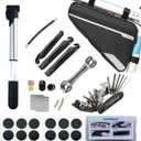 Bike Repair Kit,Mini Bicycle Pump, Bike Tire Repair Tool Kit Contains 16-in-1 Tool, Water-Resistant Bike Triangle Pouch, Used for Mountain Bike and Road Bike.