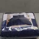 IR Imperial Rooms King Quilt Bedding Set Size (106" x 96") + 2 Pillow Shams (20" x 36"+ 2") - 3 Pcs Summer Season Lightweight Reversible Microfiber Coverlet Embossed Quilt Bedspread (Navy)