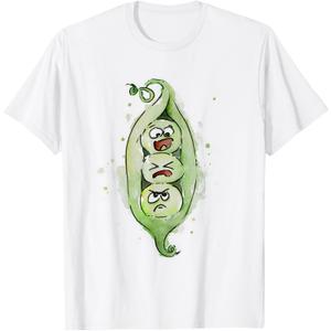 Three Peas in a Pod Funny T-shirt T-Shirt (Pink, M)