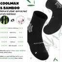 BRISIRA Coolmax Bamboo Viscose Kids Socks Compression Athletic Hiking Running Sports Boys Socks Moisture Wicking for Youth (Small, Black-3pack)