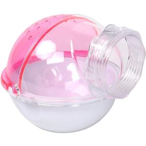 Small Animal Bath House,Pet Toy Acrylic Hamster Bathroom Cage Toilet Bathtub Sand Bath Container Removable, Suitable for Chinchilla Syrian Hamster Gerbil (Pink)