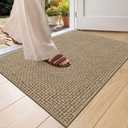 Color&Geometry Ultra-Thin Indoor Door Mat Entrance, 32"x48" Linen