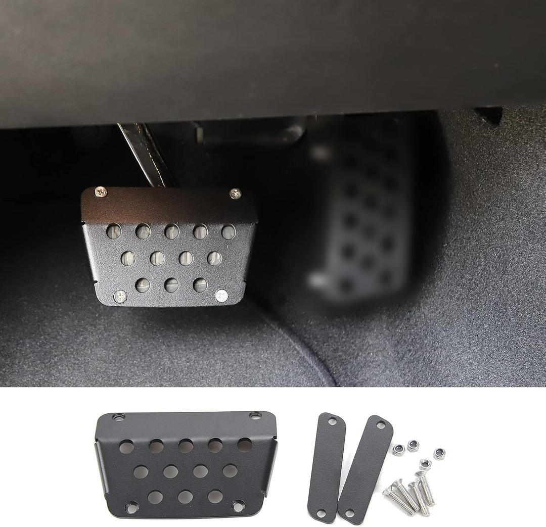 Hoolcar Anti-Slip Brake Foot Pedal Cover for 2007-2020 Jeep Wrangler JK JKU JL JLU JT, 1PC (matte black)