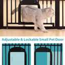 No Pawblems 55" Extra Tall Pet Gate with Adjustable Cat Door, 29-43" Auto Close Dog Gate, NO Drilling Pressure Mounted for Doorways/Hallways, 1.37" Narrow Bar Spacing, Black