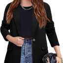 Meikulo Girls Blazers Kids Lapel Long Sleeve Open Front Solid Blazer Jacket with Pockets (10-12 Years, Black)