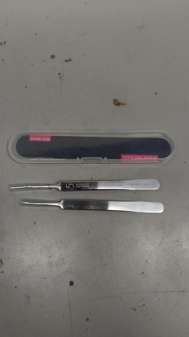 2 Pcs Stainless Cell Tweezers 