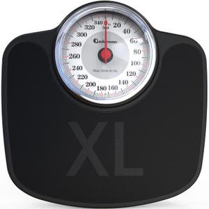 Adamson A27 Oversize Scales for Body Weight - Up to 350 lb - New - Anti-Skid Rubber Surface Extra Large Numbers - High Precision Bathroom Scale Analog - Durable with 20-Year Assurance (White)