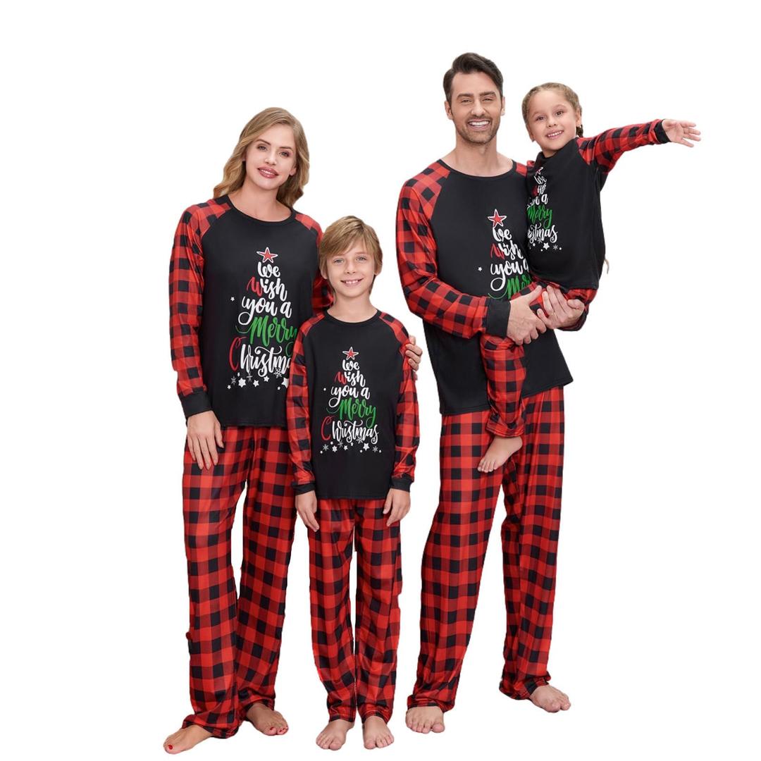 VS&LLWQ Family Christmas Pjs Matching Sets Christmas Pajamas for Family Christmas Elf Pjs Holiday Xmas Jammies Set(AB2-Q, 10 Q)