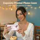 2 x Compatible for iPhone 15 Case, Pretty Butterfly Print Three-Dimensional Wave Clear Case for Girls Women, Soft Full Package Anti-Fall Cover for iPhone 15, Pink Butterfly