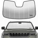 Windshield Sun Shade Compatible for 2022-2025 Jeep Grand Cherokee Silver Reflective Foldable Front Sun Visor Sunshade Protector with Storage Bag Keep Interior Cool