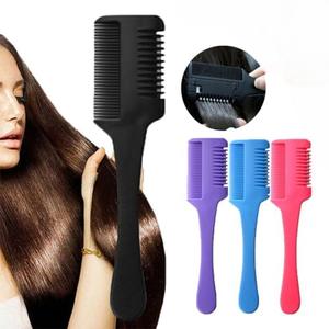 6 Pieces razor comb, hair cutter comb, dual side cutting scissors, double edge razor blades, hair thinning comb slim haircuts cutting tool, Green