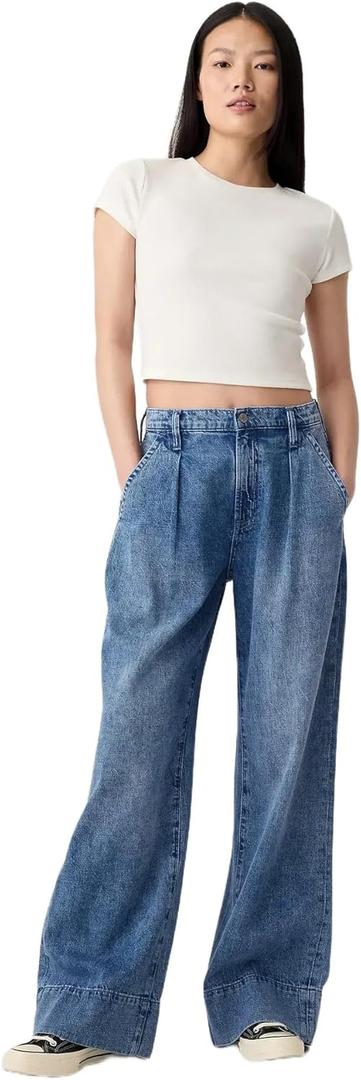 GAP Women's High Rise Wide Leg Pants (34 Regular)