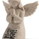 Praying Angel Figurine, Christian Gifts for Women, Baptism & First Communion Gifts for Girls, Prayer of Peace, 5" Angel Gift to Encourage Hope, Healing, and Tranquility (Granite)