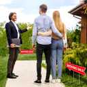 6PCS Moving Sale Signs with Stakes Double Sided Red Moving Sale Directional Arrow Yard Signs 16 x 5'' Corrugated Plastic Waterproof Sign for Garage House Business Personal Use Transaction Event Signs