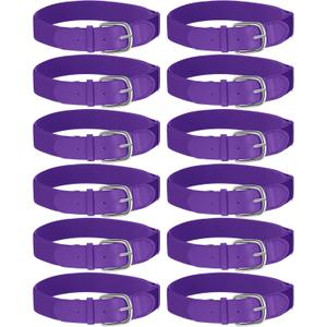 Hercicy 12 Pcs Baseball Belts Softball Belts Bulk for Adult and Youth Adjustable (Purple)