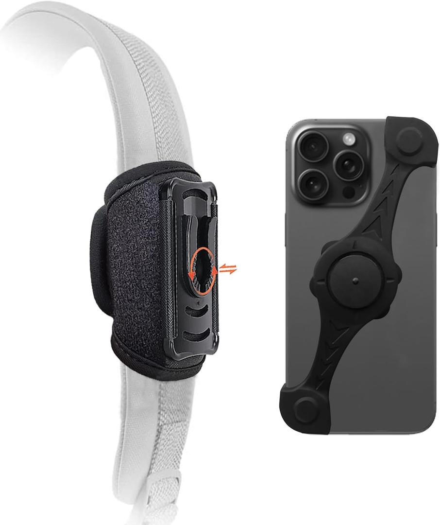 Detachable Cellphone Holder for Backpack Strap,Shoulder Strap Mounts for All Series of iPhone,Fit Hiking/Climbing