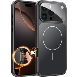 TOBOVON Magnetic for iPhone 16 Pro Case with Camera Lens Protector, Compatible with MagSafe, Camera Control Button, Slim Shockproof Phone Cover for iPhone16 Pro, Black