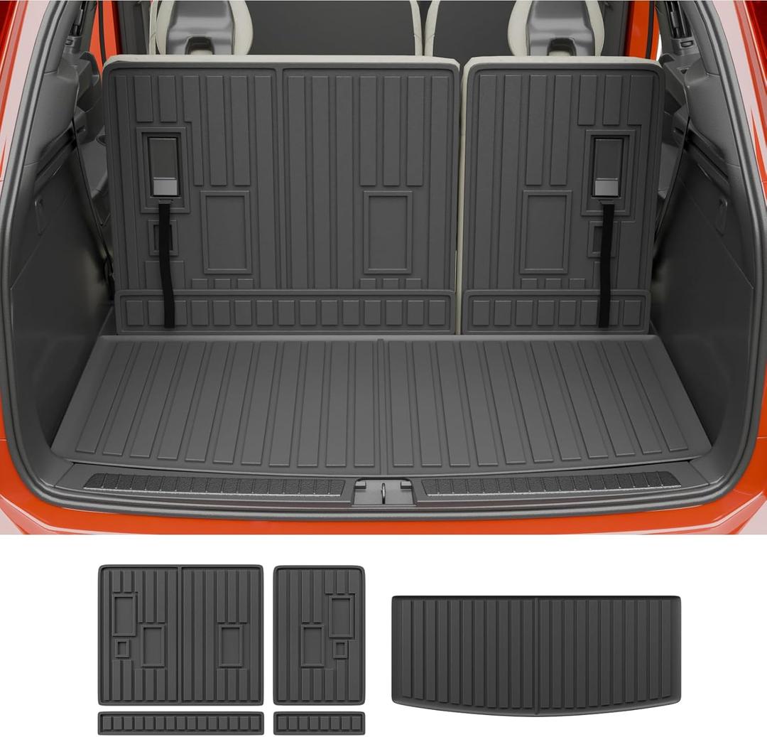 Rongtaod Cargo Mat Compatible with 2022-2025 Chevrolet Tahoe GMC Yukon Trunk Mat Trunk Liner Cargo Liner All Weather Back Seat Cover Protector 2024 Chevy Tahoe Accessories (Backrest Mats+Trunk Mat)