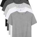 YERIOK 5 Pack Boys Shirts Short Sleeve Shirts for Boys Cotton T-Shirts Kids Toddler Tshirts Tees Clothes Summer Tops 12-14Y