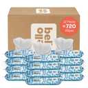 Hello Bello Extra Gentle Unscented Baby Wipes, Plant Based, Made with 99% Water and Aloe for Babies and Kids, 720 Count (60 Count (Pack of 12)), BBD 07/24/2028