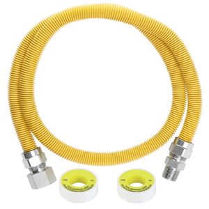 48" Flexible Gas Line Hose,Appliance Gas Line with Connector 1/2" MIP 1/2"FIP Fitting OD(1/2" ID) Gas Range Connector Kit for Stove,Gas Stove,Dryer,Water Heater By MIFLUS